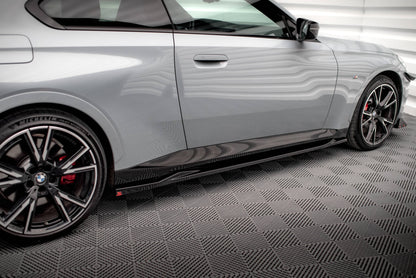 Maxton Seitenschweller Ansatz für V.2 für BMW 2 Coupe M-Paket / M240i G42 schwarz Hochglanz