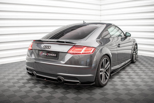 Maxton Heck Ansatz Flaps Diffusor V.1 für Audi TT S-Line 8S schwarz Hochglanz