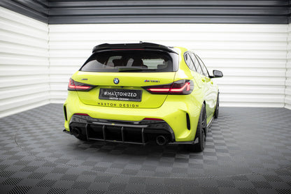 Maxton Hintere Seiten Flaps V.1 für BMW 1er F40 M-Paket / M135i schwarz Hochglanz