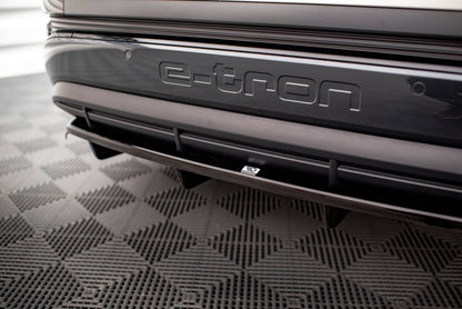 Maxton Mittlerer Diffusor Heck Ansatz DTM Look für Audi Q4 e-tron Sportback Mk1 schwarz Hochglanz
