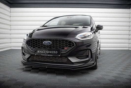 Maxton Front Ansatz V.1 für Ford Fiesta ST Mk8 Facelift schwarz Hochglanz