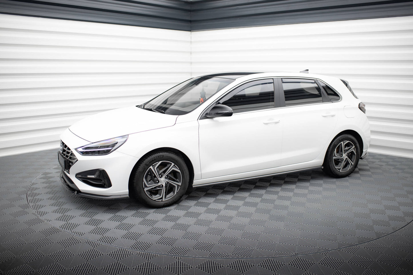 Maxton Seitenschweller Ansatz für Hyundai I30 Mk3 Facelift schwarz Hochglanz