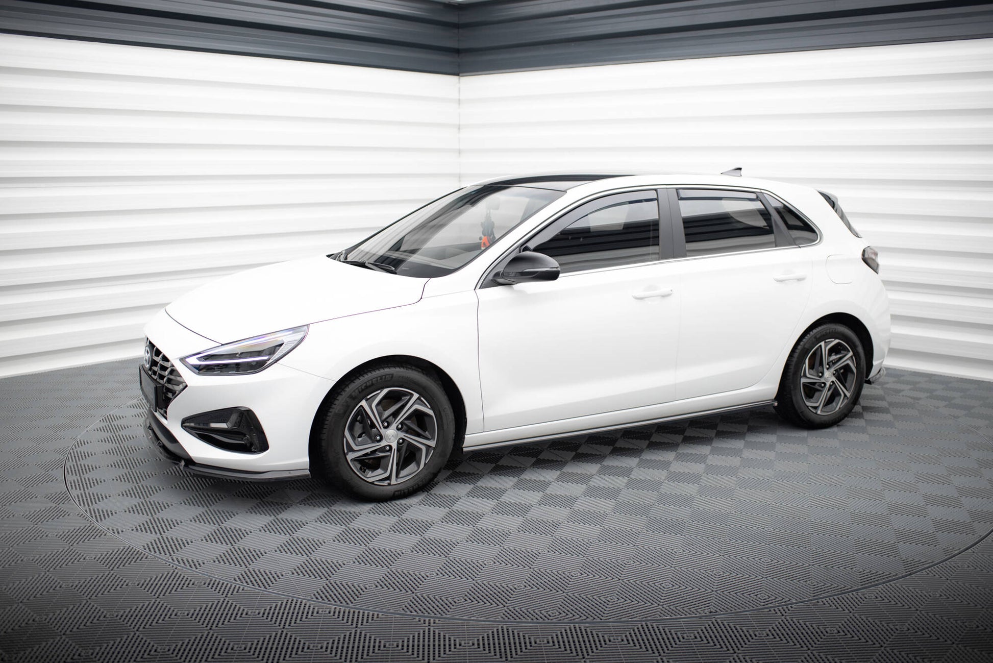 Maxton Seitenschweller Ansatz für Hyundai I30 Mk3 Facelift schwarz Hochglanz
