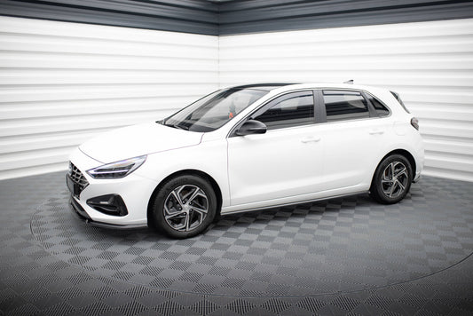 Maxton Seitenschweller Ansatz für Hyundai I30 Mk3 Facelift schwarz Hochglanz