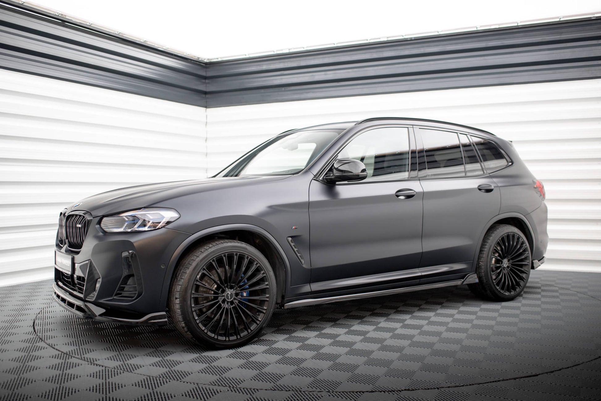 Maxton Seitenschweller Ansatz für BMW X3 M-Paket G01 Facelift schwarz Hochglanz