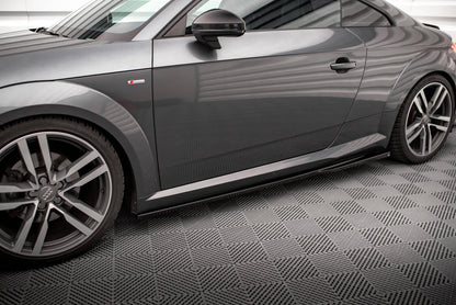 Maxton Seitenschweller Ansatz für Audi TT S-Line 8S schwarz Hochglanz
