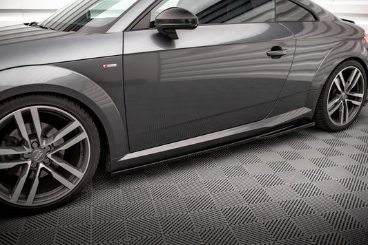 Maxton Seitenschweller Ansatz für Audi TT S-Line 8S schwarz Hochglanz