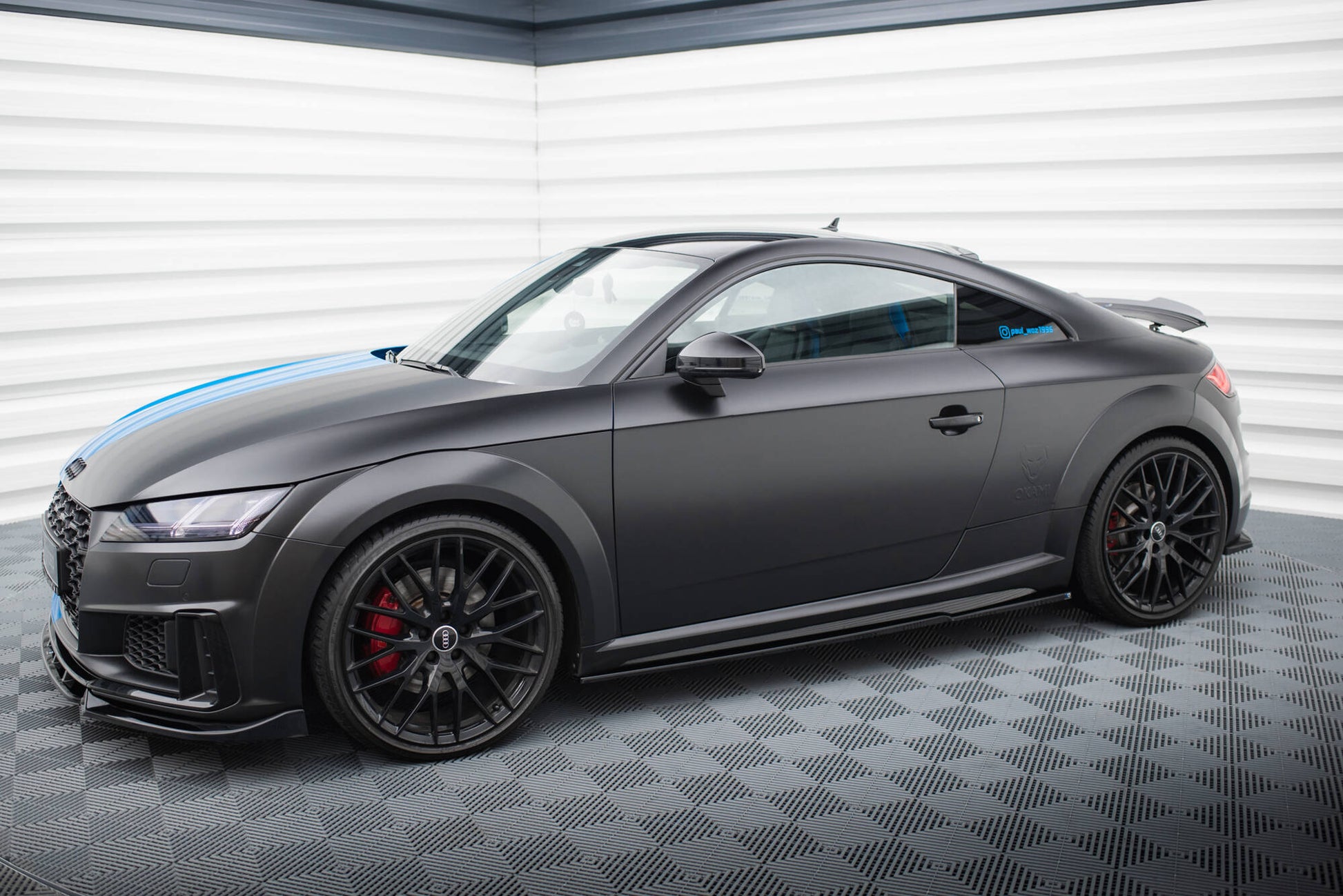 Maxton Seitenschweller Ansatz für Audi TT S 8S Facelift schwarz Hochglanz