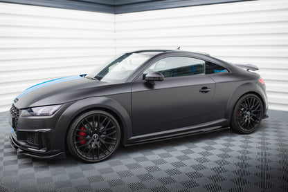 Maxton Seitenschweller Ansatz für Audi TT S 8S Facelift schwarz Hochglanz