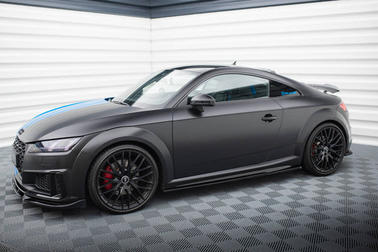 Maxton Seitenschweller Ansatz für Audi TT S 8S Facelift schwarz Hochglanz