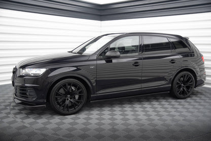 Maxton Seitenschweller Ansatz für V.2 für Audi SQ7 / Q7 S-Line Mk2 schwarz Hochglanz