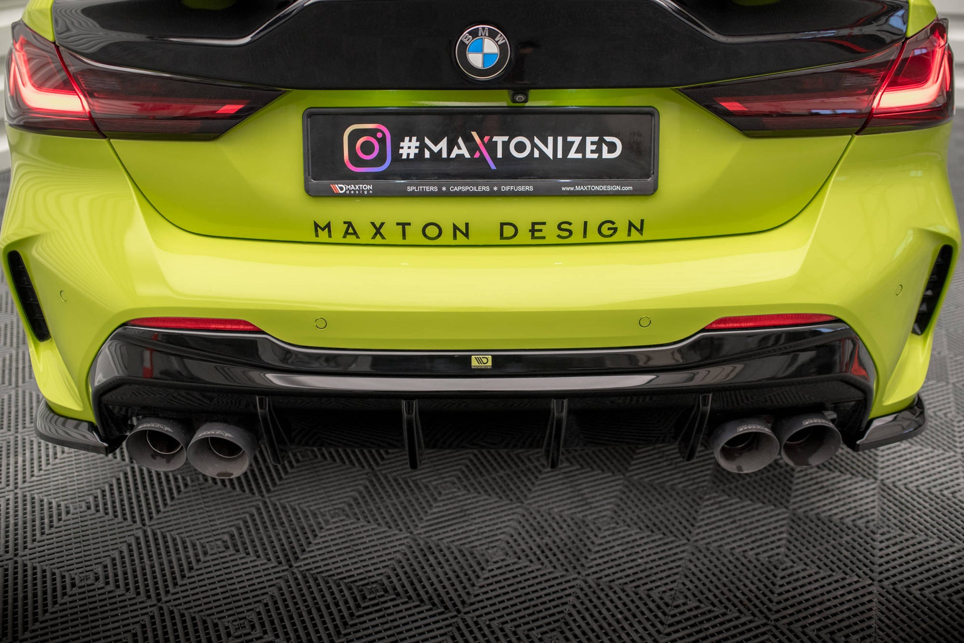 Maxton Diffusor Heck Ansatz V.3 für BMW 1er F40 M-Paket/ M135i (Doppelauspuffversion)