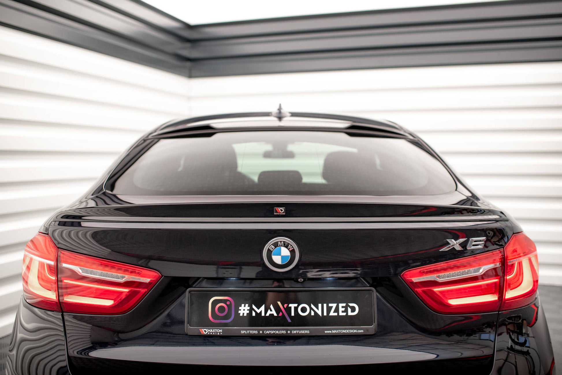 Maxton 3D Spoiler CAP V.2 für BMW X6 F16 M-Paket / X6 M F86 schwarz Hochglanz