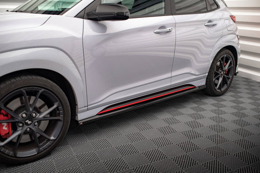 Maxton Seitenschweller Ansatz für V.1 für Hyundai Kona N Mk1 schwarz Hochglanz