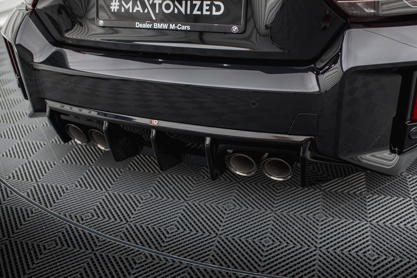 Maxton Diffusor Heck Ansatz V.1 für BMW M2 G87 schwarz Hochglanz