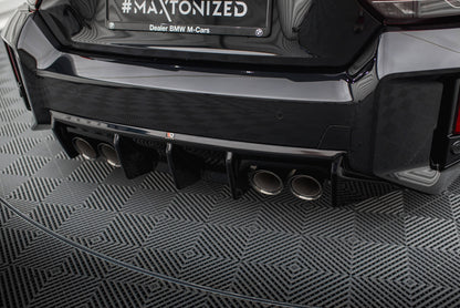 Maxton Diffusor Heck Ansatz V.1 für BMW M2 G87 schwarz Hochglanz