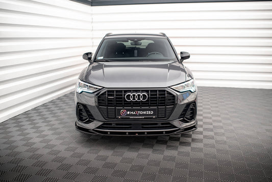 Maxton Front Ansatz V.1 für Audi Q3 S-Line F3 schwarz Hochglanz
