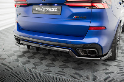 Maxton Mittlerer Diffusor Heck Ansatz DTM Look für V.2 BMW X5 M-Paket G05 Facelift schwarz Hochglanz