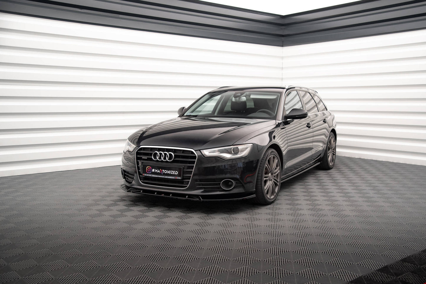 Maxton Seitenschweller Ansatz für V.2 für Audi A6 C7 schwarz Hochglanz