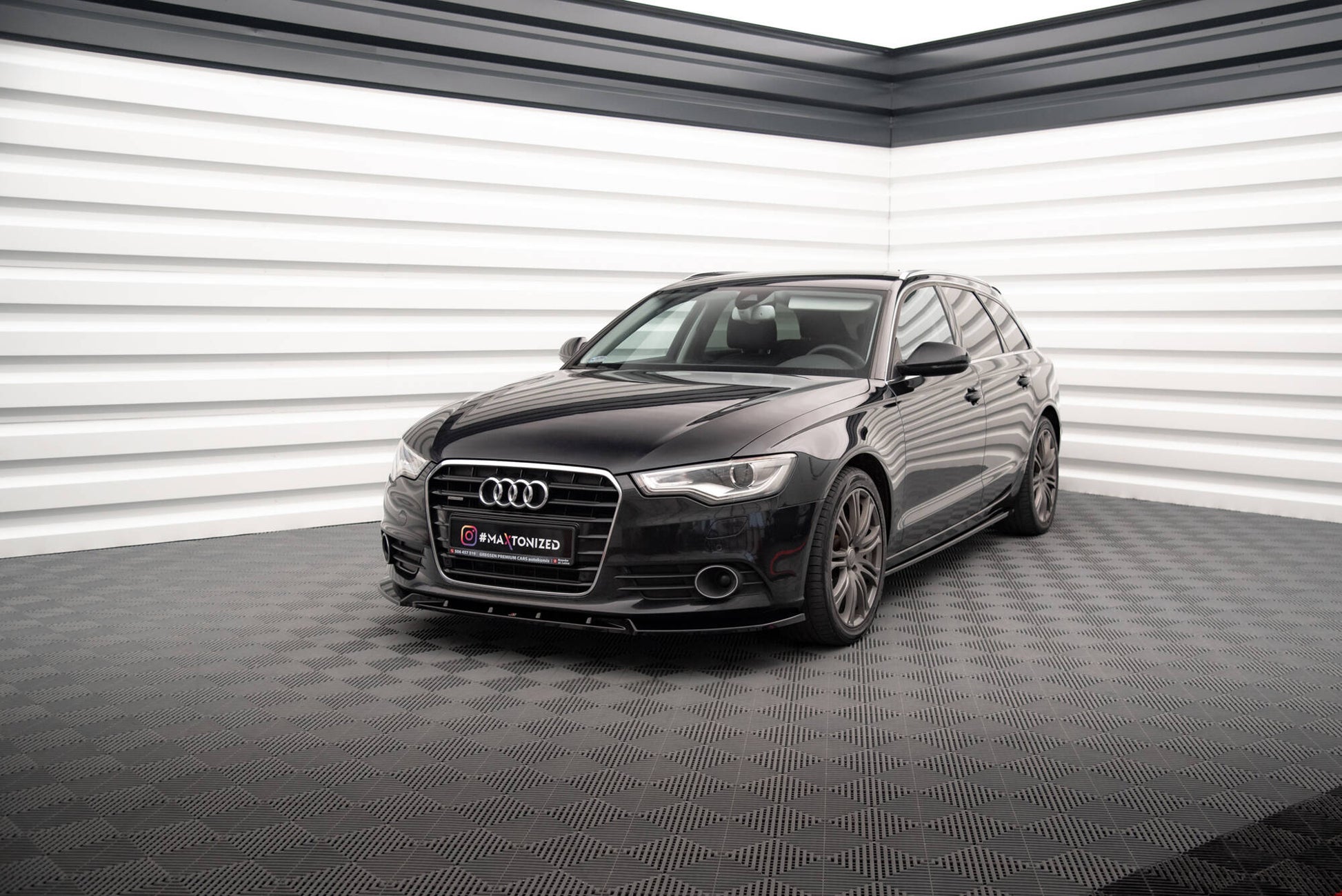 Maxton Seitenschweller Ansatz für V.2 für Audi A6 C7 schwarz Hochglanz