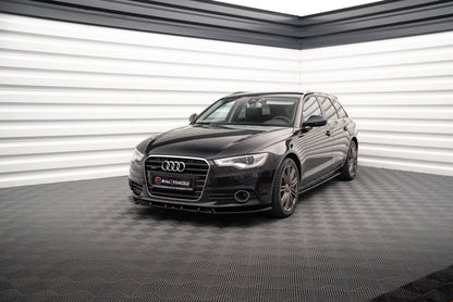 Maxton Seitenschweller Ansatz für V.2 für Audi A6 C7 schwarz Hochglanz