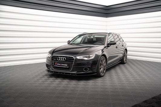 Maxton Seitenschweller Ansatz für V.2 für Audi A6 C7 schwarz Hochglanz