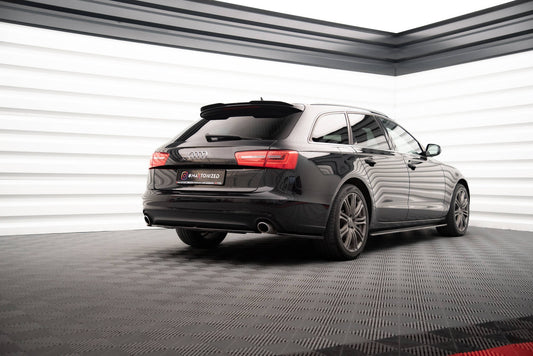 Maxton Mittlerer Diffusor Heck Ansatz für Audi A6 Avant C7 schwarz Hochglanz
