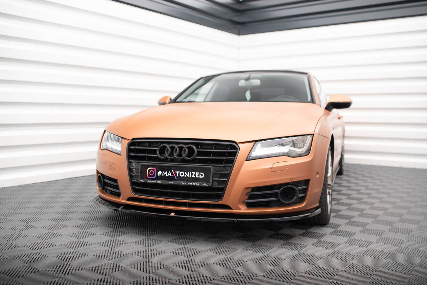 Maxton Front Ansatz V.1 für Audi A7 C7 schwarz Hochglanz
