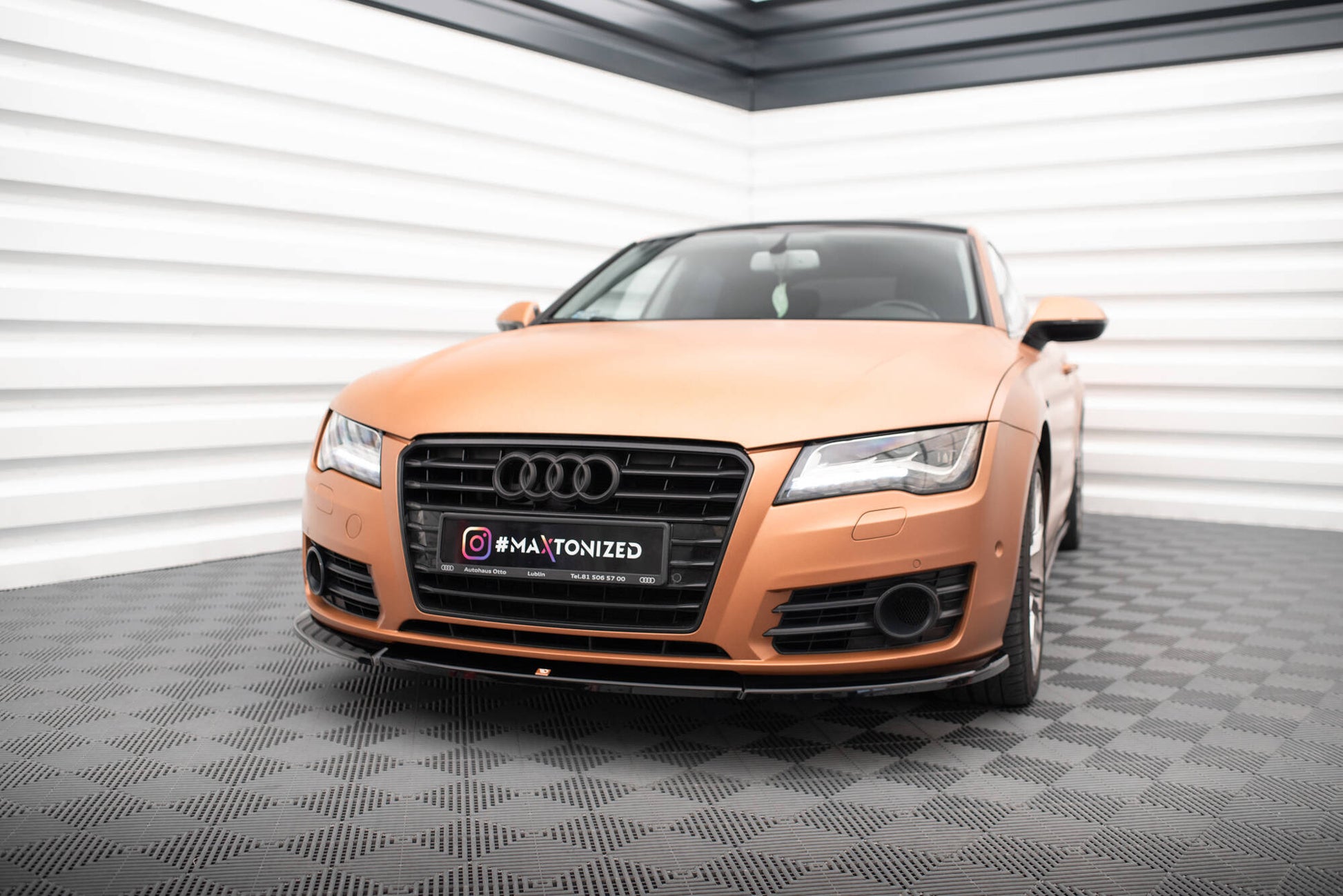 Maxton Front Ansatz V.1 für Audi A7 C7 schwarz Hochglanz