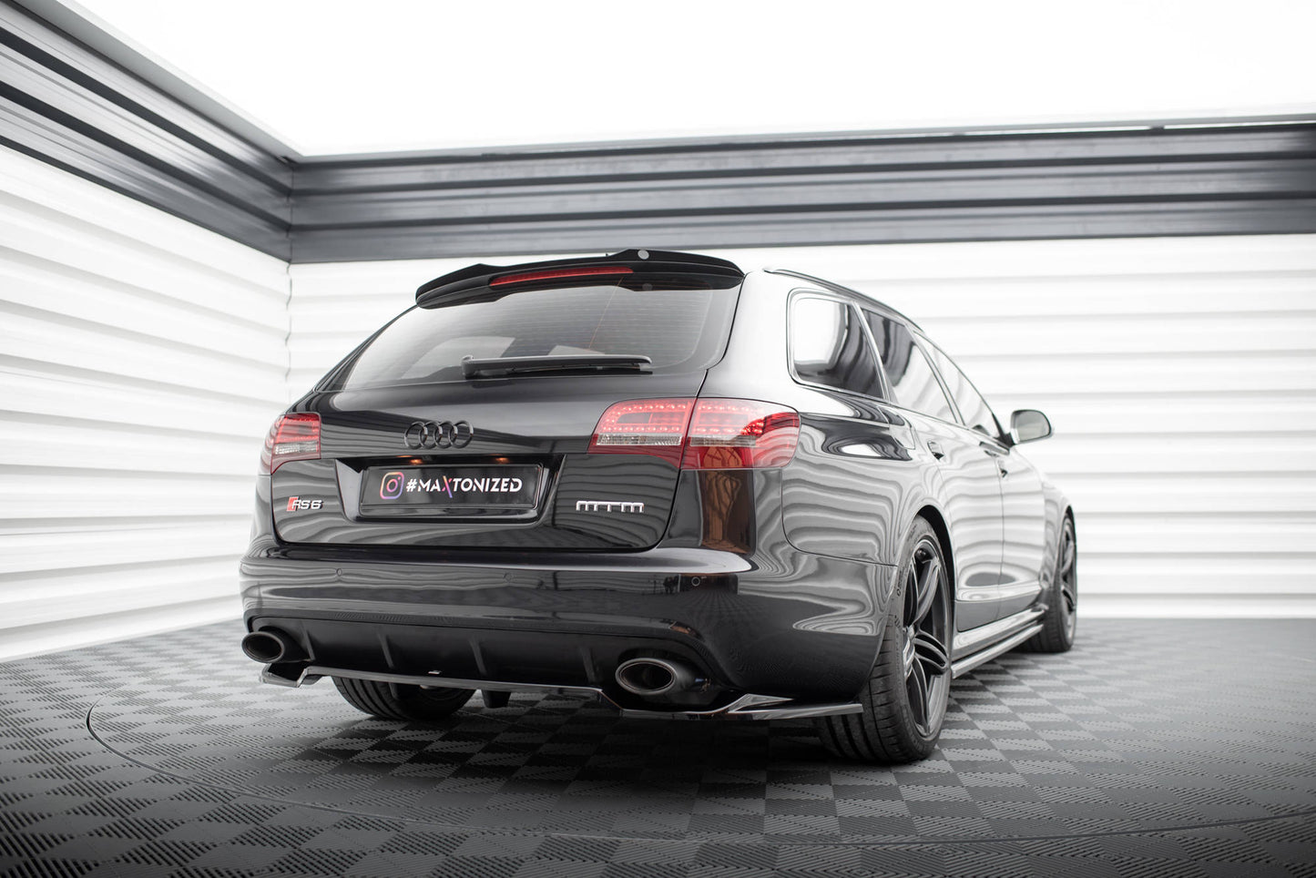 Maxton Spoiler CAP für Audi RS6 Avant C6 schwarz Hochglanz