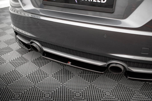 Maxton Mittlerer Diffusor Heck Ansatz für Audi TT S-Line 8S schwarz Hochglanz