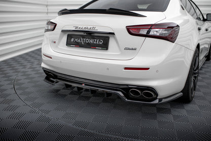 Maxton Mittlerer Diffusor Heck Ansatz DTM Look für Maserati Ghibli Mk3 Facelift schwarz Hochglanz
