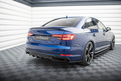 Maxton Heck Ansatz Flaps Diffusor für Audi A4 Competition B9  schwarz Hochglanz