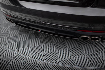 Maxton Mittlerer Diffusor Heck Ansatz DTM Look für Audi S4 B9 Facelift schwarz Hochglanz
