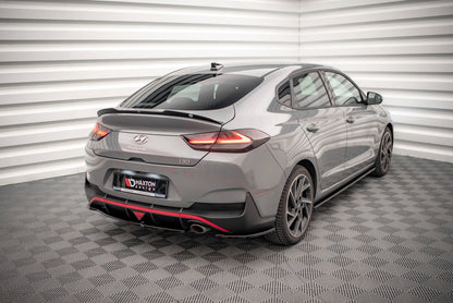 Maxton Heck Ansatz Flaps Diffusor für Hyundai I30 Fastback N-Line Mk3 Facelift schwarz Hochglanz