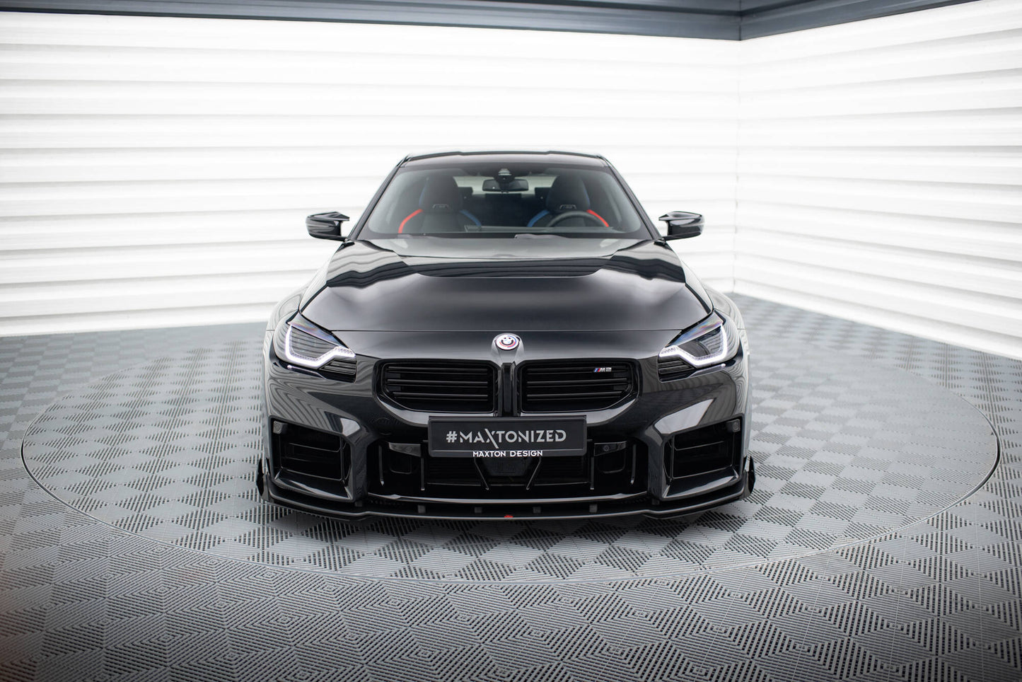 Maxton Street Pro Front Ansatz für +Flaps für V.1 + Flaps BMW M2 G87 schwarz Hochglanz
