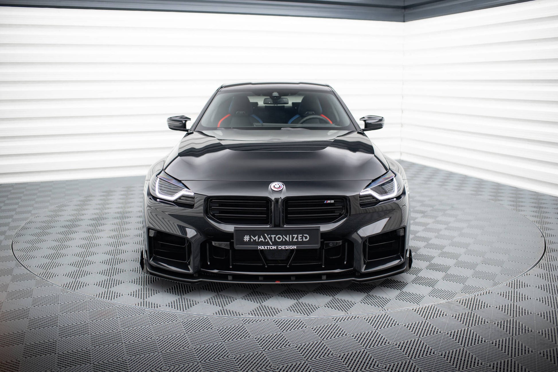 Maxton Street Pro Front Ansatz für +Flaps für V.1 + Flaps BMW M2 G87 schwarz Hochglanz