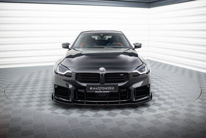 Maxton Street Pro Front Ansatz für +Flaps für V.1 + Flaps BMW M2 G87 schwarz Hochglanz