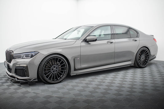 Maxton Seitenschweller Ansatz für V.2 für BMW 7 G11 M-Paket Facelift schwarz Hochglanz
