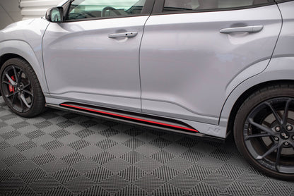 Maxton Seitenschweller Ansatz für V.1 für Hyundai Kona N Mk1 schwarz Hochglanz