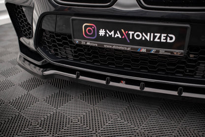 Maxton Front Ansatz V.1 für BMW X6 M F96 schwarz Hochglanz