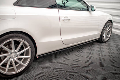 Maxton Seitenschweller Ansatz für V.2 für Audi A5 / A5 S-Line / S5 Coupe 8T schwarz Hochglanz