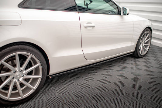 Maxton Seitenschweller Ansatz für V.2 für Audi A5 / A5 S-Line / S5 Coupe 8T schwarz Hochglanz