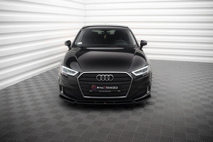 Maxton Front Ansatz V.1 für Audi A3 Sportback 8V Facelift schwarz Hochglanz