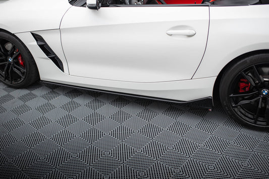 Maxton Seitenschweller Ansatz für BMW Z4 M40i / M-Paket G29 Facelift schwarz Hochglanz
