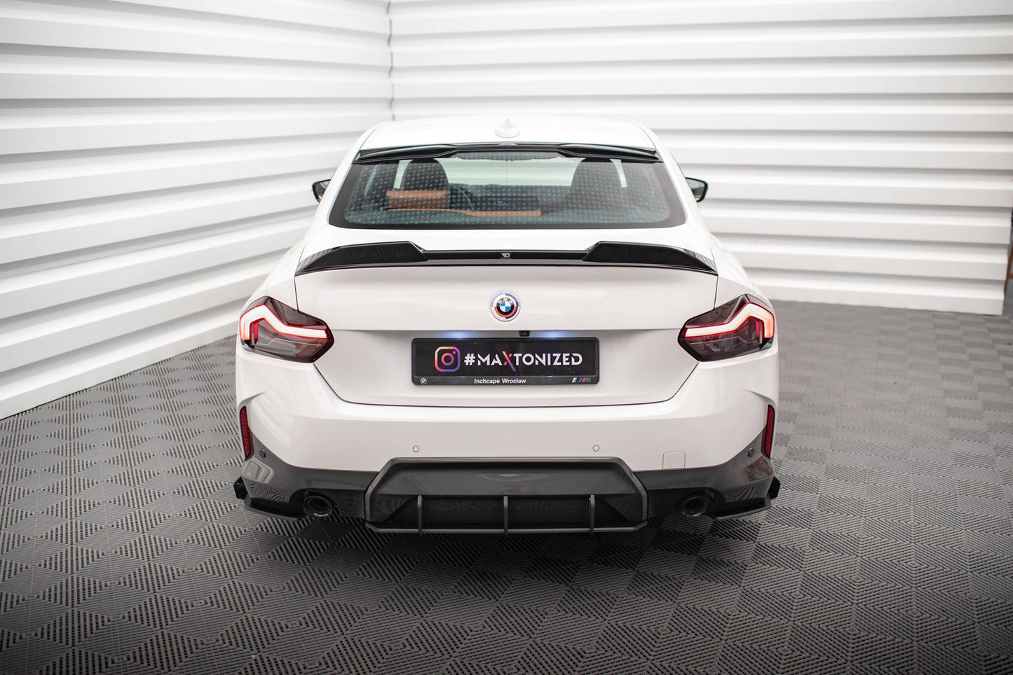 Maxton Street Pro Heck Ansatz Flaps Diffusor +Flaps für BMW 2 Coupe M-Paket G42 schwarz Hochglanz