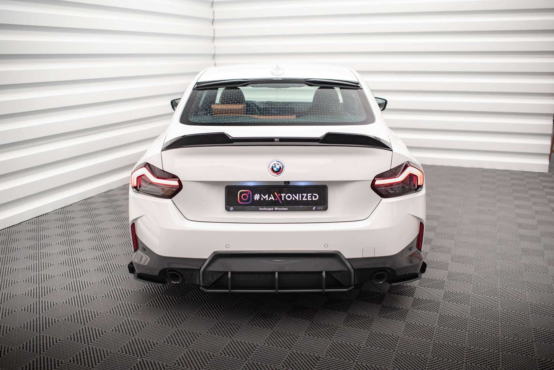Maxton Street Pro Heck Ansatz Flaps Diffusor +Flaps für BMW 2 Coupe M-Paket G42 schwarz Hochglanz