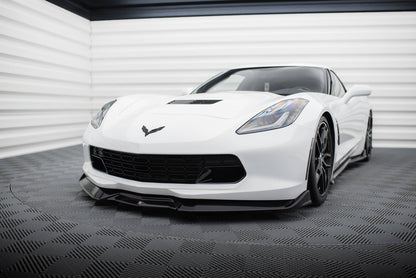 Maxton Front Ansatz V.2 für Chevrolet Corvette C7 schwarz Hochglanz