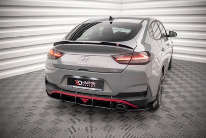 Maxton Street Pro Heck Ansatz Flaps Diffusor +Flaps für Hyundai I30 Fastback N-Line Mk3 Facelift schwarz Hochglanz