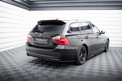 Maxton Heck Ansatz Flaps Diffusor für BMW 3er Touring E91 schwarz Hochglanz